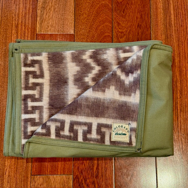 Extra Large Waxed Canvas and Alpaca Wool Lined Bushcraft Ground Cloth