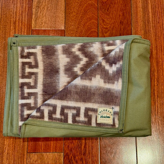 Extra Large Waxed Canvas and Alpaca Wool Lined Bushcraft Ground Cloth