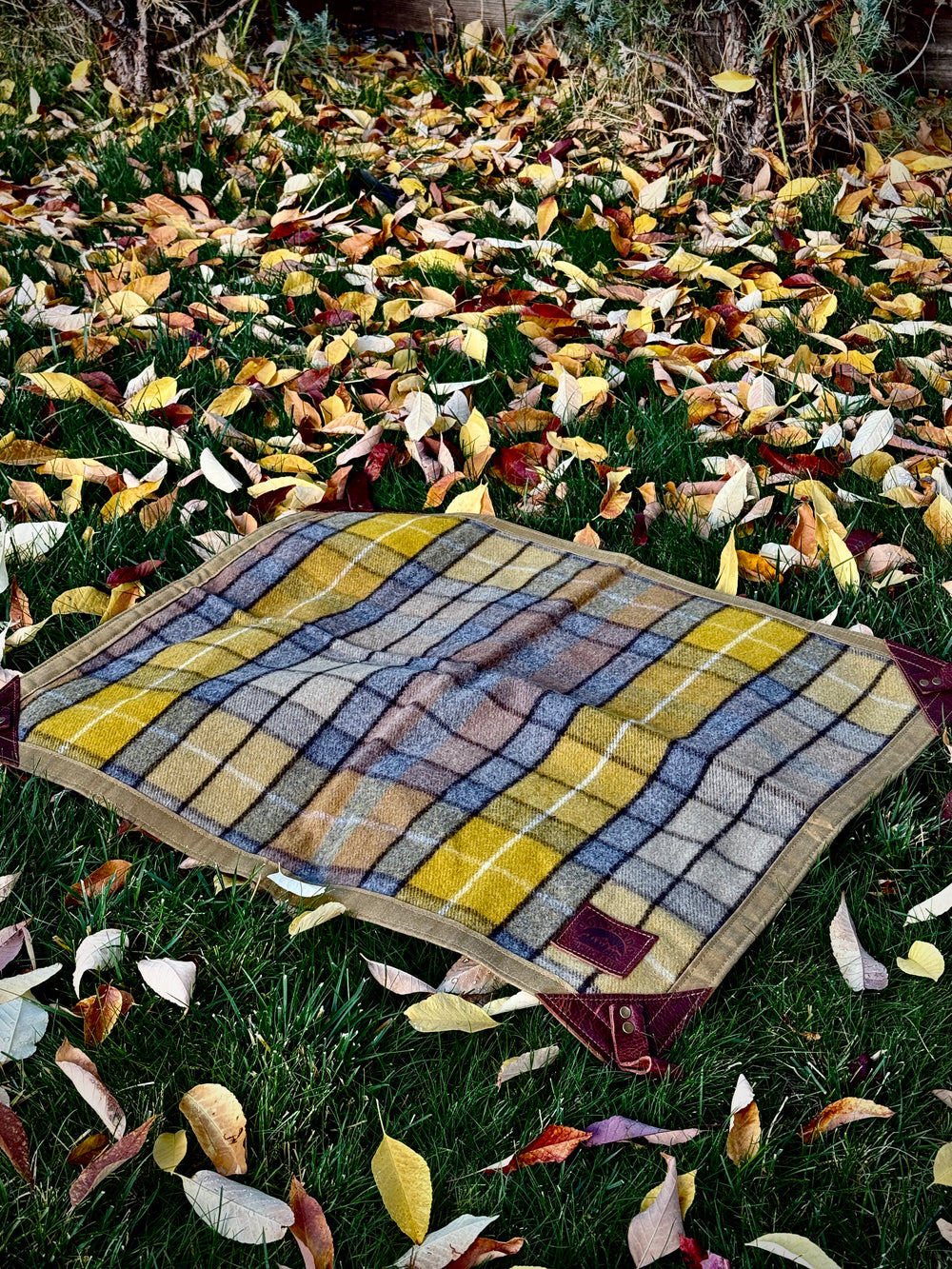 Medium Waxed Canvas and 100% Wool Tartan  Lined Groundcloth