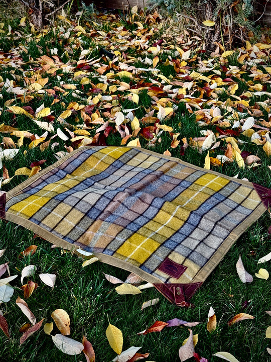 Medium Waxed Canvas and 100% Wool Tartan  Lined Groundcloth