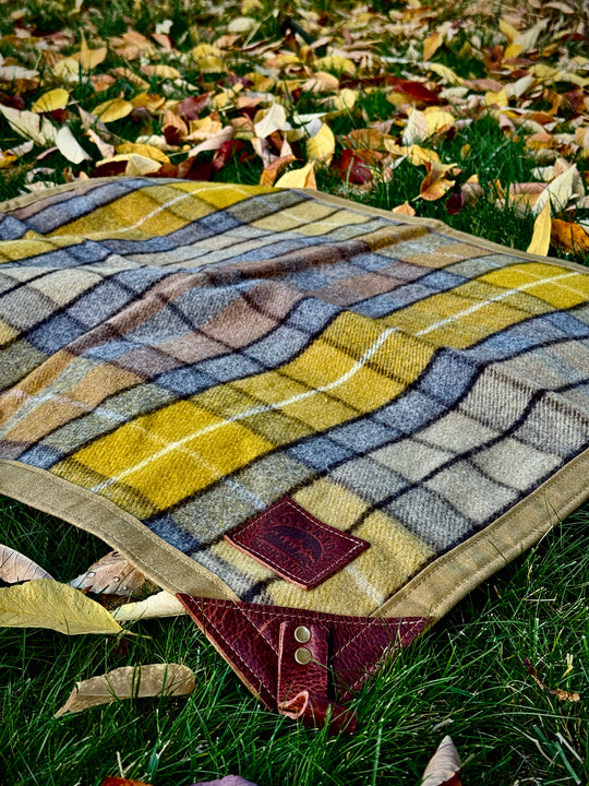 Medium Waxed Canvas and 100% Wool Tartan  Lined Groundcloth