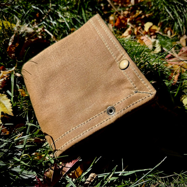 Medium Waxed Canvas and Kodiak Leather Lined Lined  Desk Caddy Organinzer Tray Butler