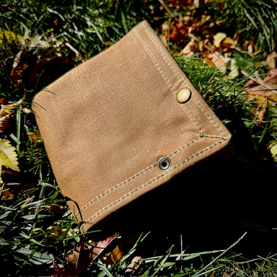 Medium Waxed Canvas and Kodiak Leather Lined Lined  Desk Caddy Organinzer Tray Butler