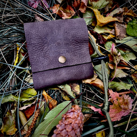 Genuine Leather Mushroom Foraging Pouch / Dump Sack / Extra Pocket