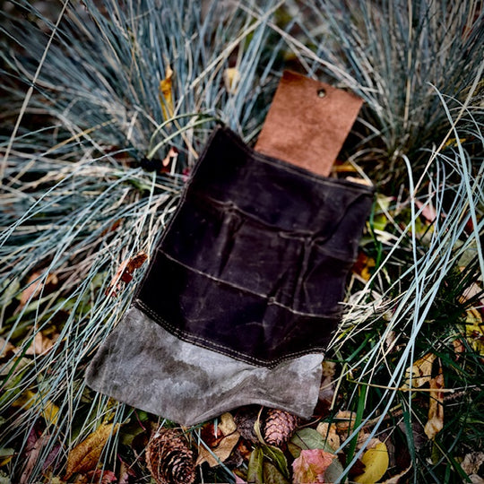 Genuine Leather Mushroom Foraging Pouch / Dump Sack / Extra Pocket