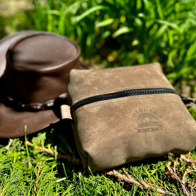 Medium Leather Simple Box Pouch Bushcraft Survival Camping Possibles Dopp Grooming