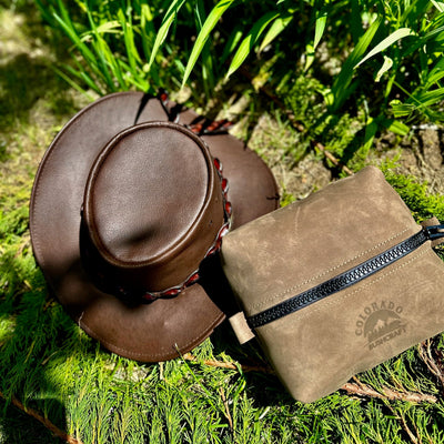 Medium Leather Simple Box Pouch Bushcraft Survival Camping Possibles Dopp Grooming