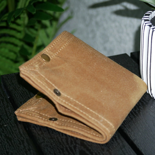 Medium Waxed Canvas and Leather Lined Lined  Desk Caddy Organinzer Tray Butler
