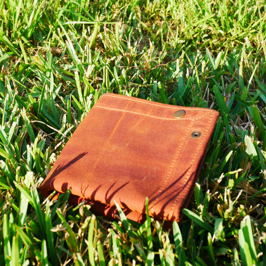 Medium Waxed Canvas and Deer Skin Lined Lined  Desk Caddy Organinzer Tray Butler