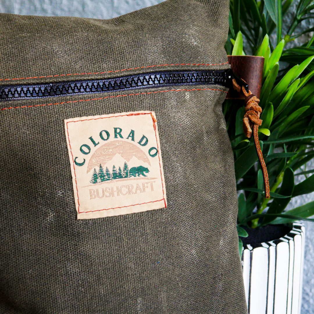 Handmade Large Traditional Heavyweight Ranger Tan Waxed Canvas EDC Pouch