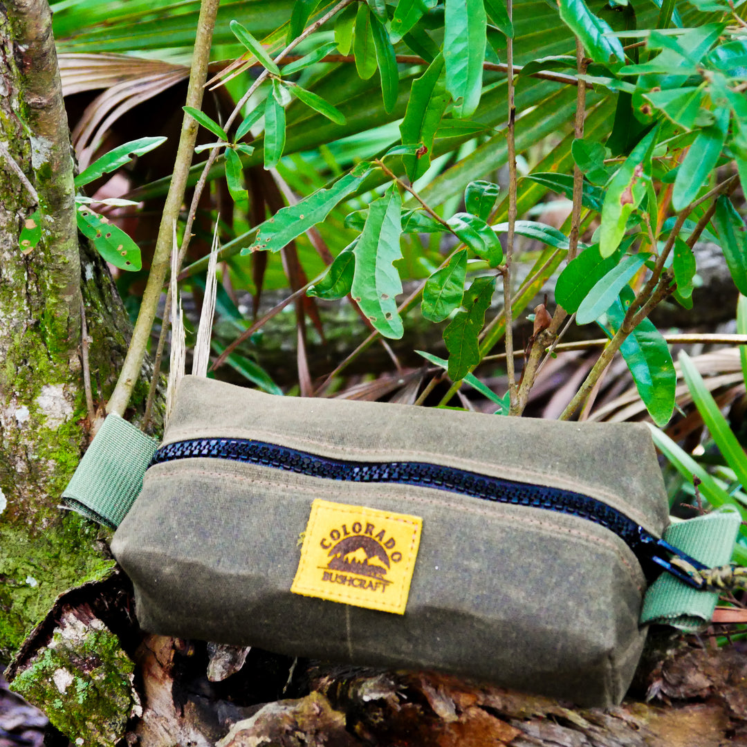 Heavy Duty Waxed Canvas Small Simple Box Pouch Bushcraft Survival Camping Possibles Dopp Grooming