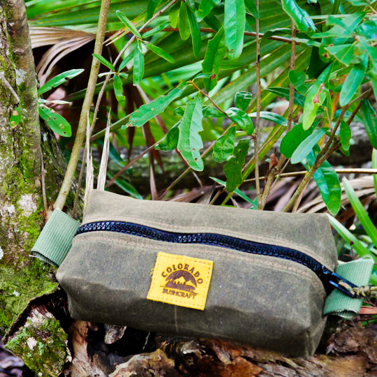 Heavy Duty Waxed Canvas Small Simple Box Pouch Bushcraft Survival Camping Possibles Dopp Grooming