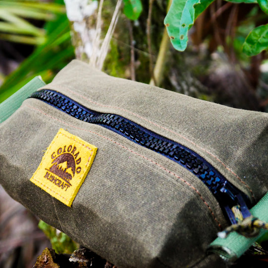 Heavy Duty Waxed Canvas Small Simple Box Pouch Bushcraft Survival Camping Possibles Dopp Grooming