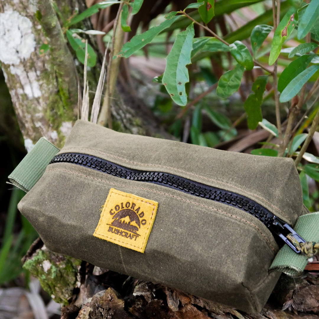 Heavy Duty Waxed Canvas Small Simple Box Pouch Bushcraft Survival Camping Possibles Dopp Grooming