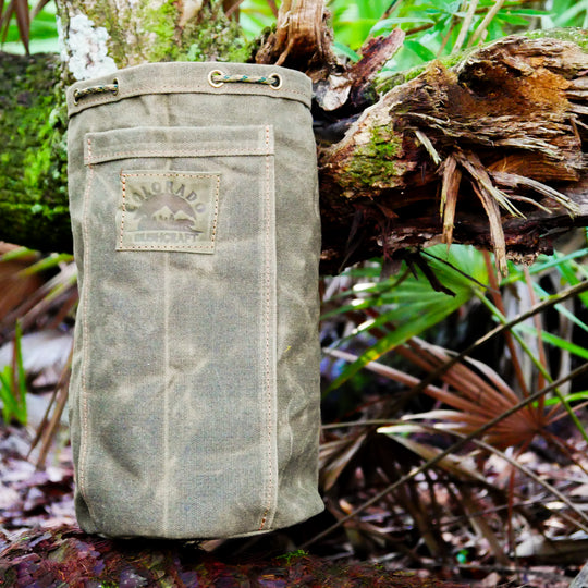Heavy Weight (18 oz) XL Waxed Canvas Bushcraft Round Bottom Bushpot Bag Bushcraft Survival Camping
