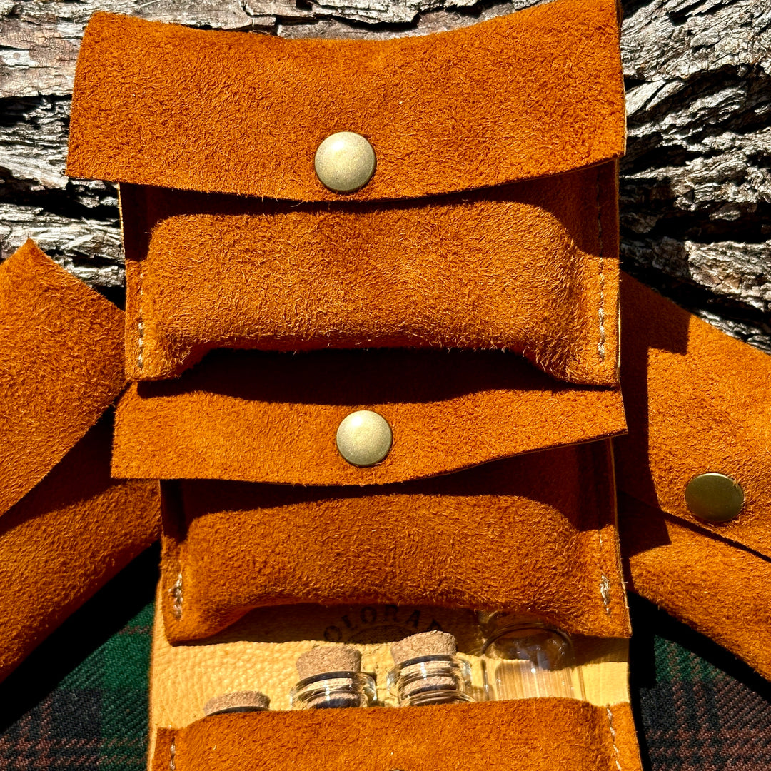 Handmade Deerskin Spice Pouch / Hiking / Bushcraft / Camping / Survival (Includes Bottles)