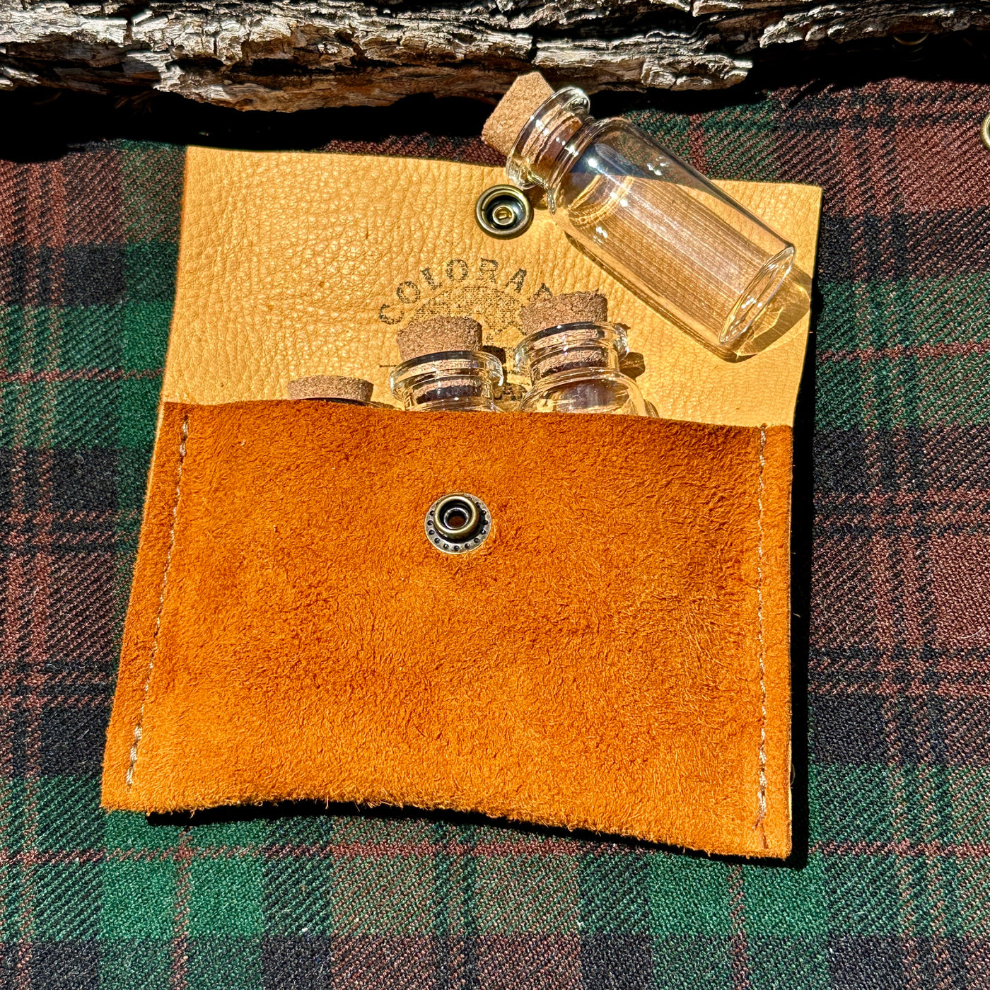 Handmade Deerskin Spice Pouch / Hiking / Bushcraft / Camping / Survival (Includes Bottles)