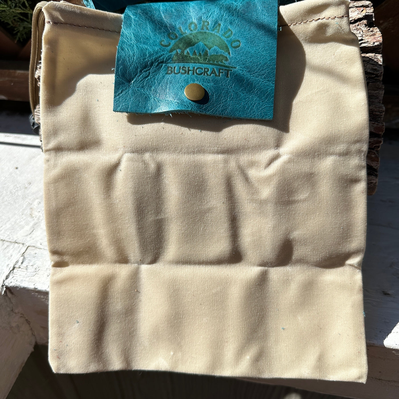 Bushcraft Foraging Pouch Gathering Bag Dump Sack Folding Pocket Leather (Poseidon)