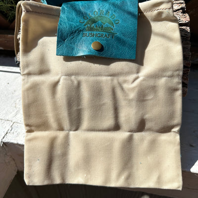 Bushcraft Foraging Pouch Gathering Bag Dump Sack Folding Pocket Leather (Poseidon)