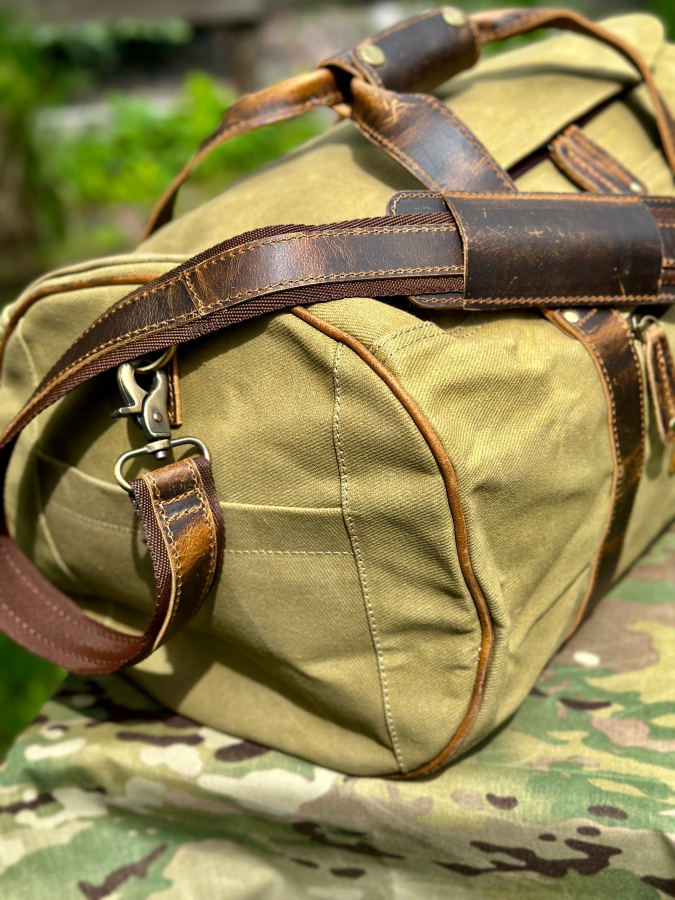 Waxed Canvas Duffle Bag  The William Duffle Waxed Canvas Bag - Go