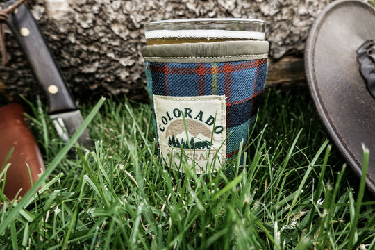 Adjustable Bushcraft Pint Glass Beer Cooler Cozy Scottish Tartan Wool Insulated - Colorado Bushcraft