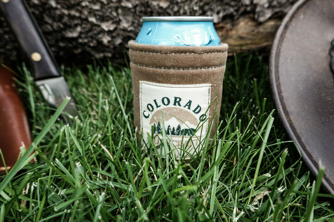 Bushcraft Waxed Canvas Can Cosy Cooler Coozie Cozy Insulated (Various Colors) - Colorado Bushcraft