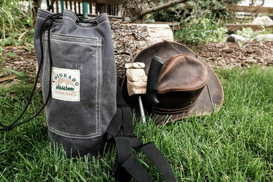 Handmade Waxed Canvas Wool Insulated Beer Growler Carrier Bushcraft Round Bag (Various Colors) - Colorado Bushcraft