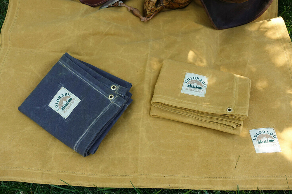Medium Deluxe Waxed Canvas Bushcraft Ground Cloth (Various Colors) - Colorado Bushcraft