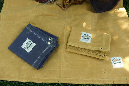Medium Deluxe Waxed Canvas Bushcraft Ground Cloth (Various Colors) - Colorado Bushcraft