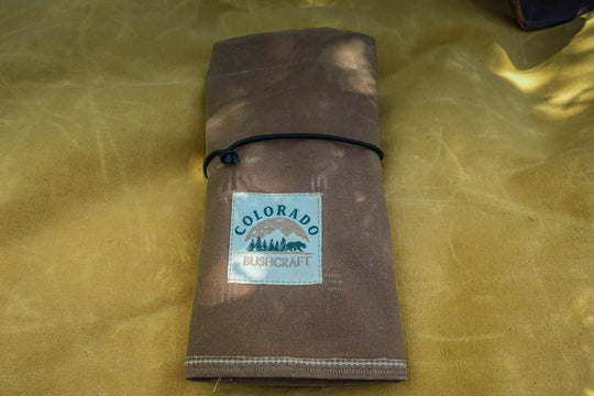 Handmade Waxed Canvas Bushcraft Tool Roll Survival Camping Fire Kit Woodworking (Various Colors) - Colorado Bushcraft