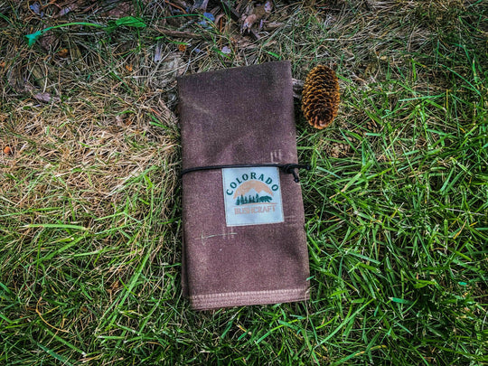 Handmade Waxed Canvas Bushcraft Tool Roll Survival Camping Fire Kit Woodworking (Various Colors) - Colorado Bushcraft