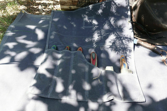 Handmade Waxed Canvas Bushcraft Tool Roll Survival Camping Fire Kit Woodworking (Various Colors) - Colorado Bushcraft