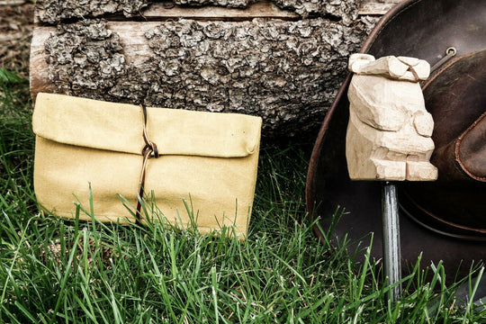 Handmade Waxed Canvas Bushcraft Roll Pouch For Pipe Tobacco Stove EDC  (Various Colors) - Colorado Bushcraft