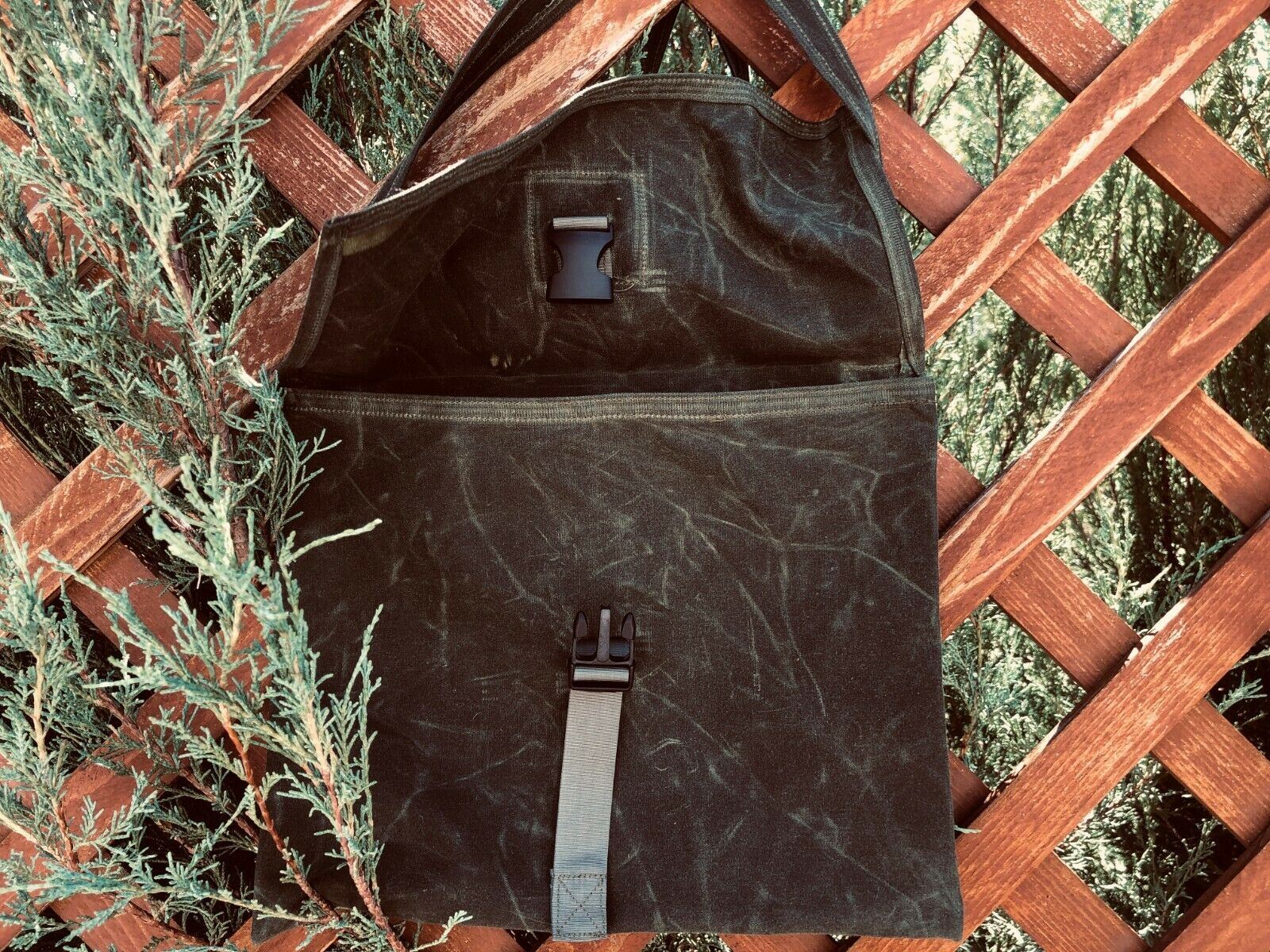 Handmade Waxed Canvas Bushcraft Mail Pouch Haversack Bag