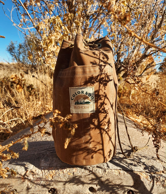 Handmade Waxed Canvas Wool Insulated Beer Growler Carrier Bushcraft Round Bag (Various Colors) - Colorado Bushcraft