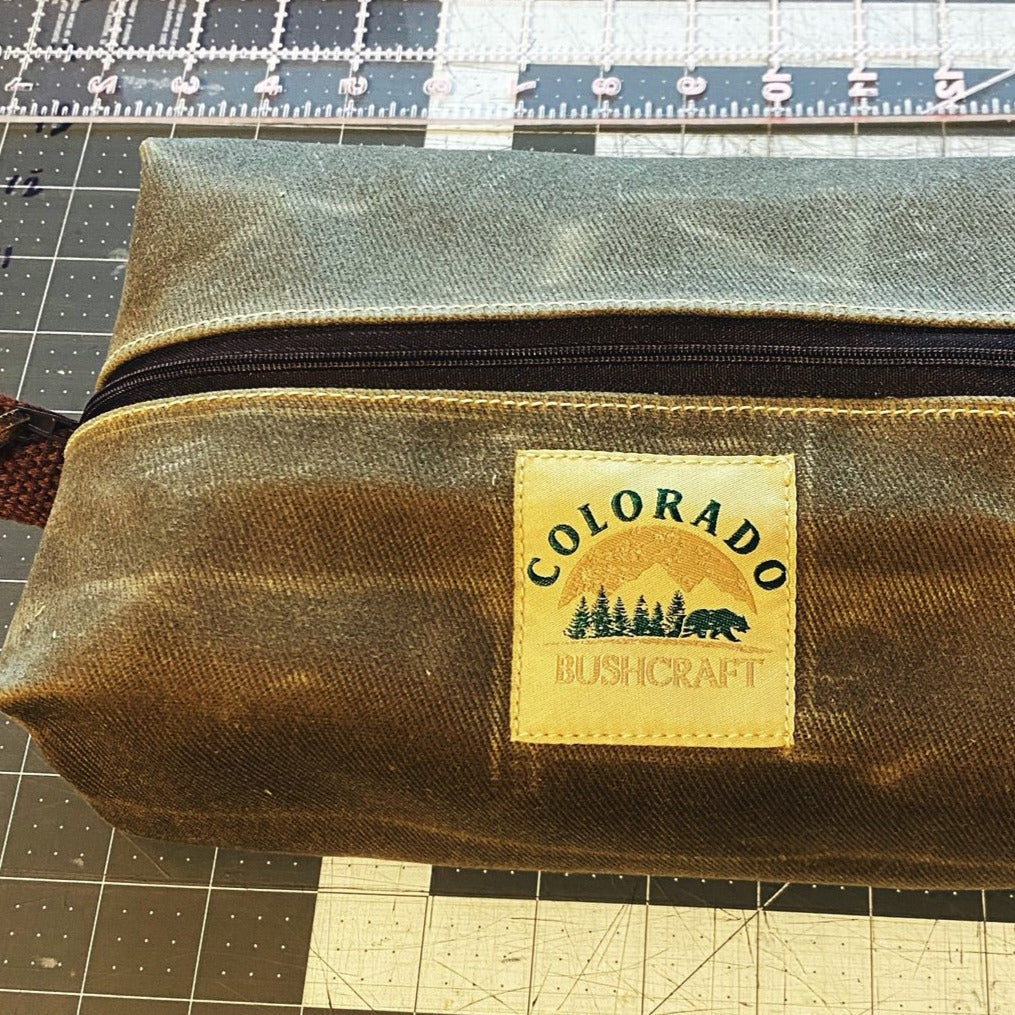 Handmade Waxed Canvas Simple Box Pouch Bushcraft Survival Camping Possibles Dopp Grooming (Various Colors) - Colorado Bushcraft