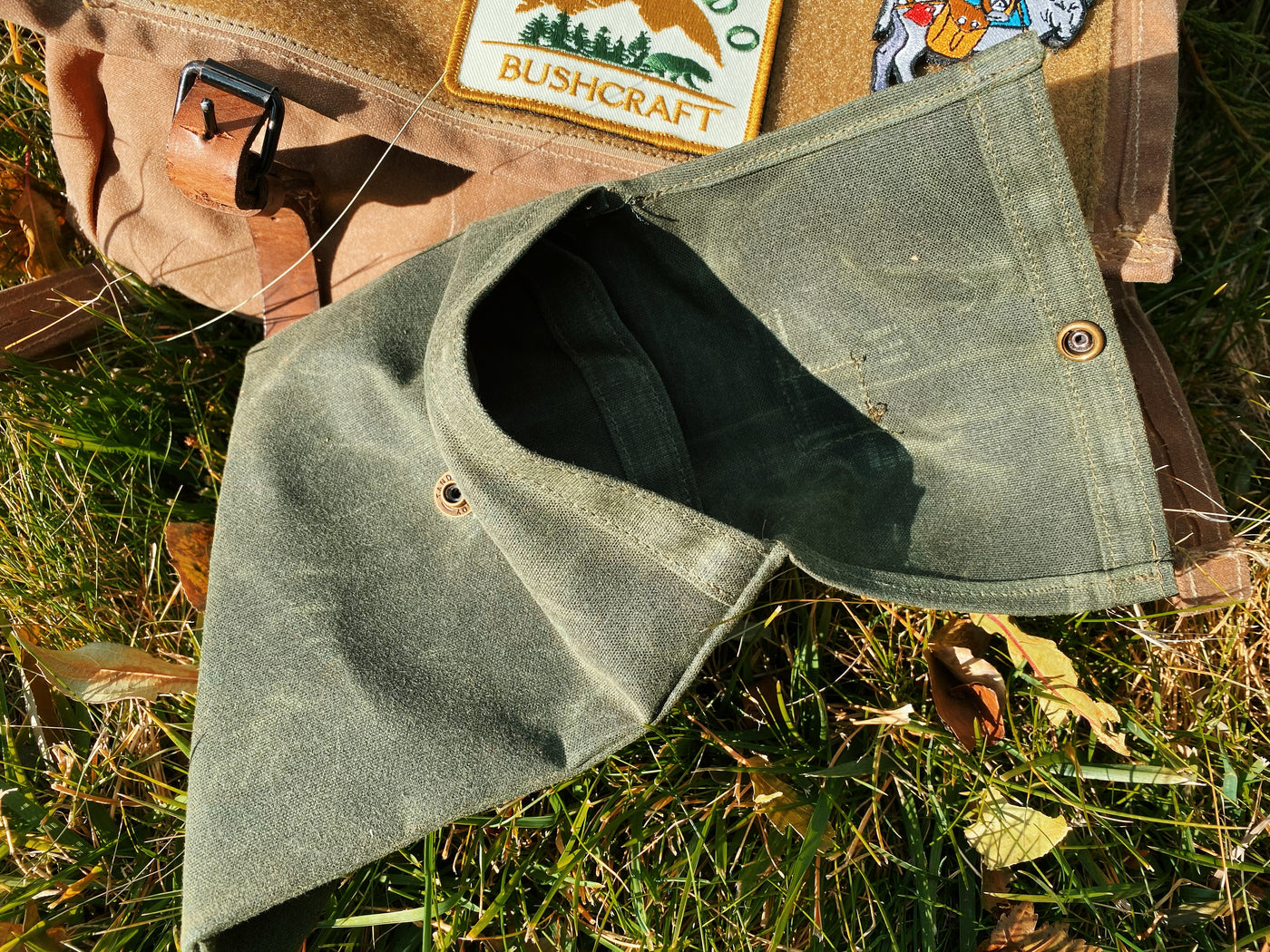 Handmade Waxed Canvas Bushcraft Folding Stove Pouch Storage - Colorado Bushcraft