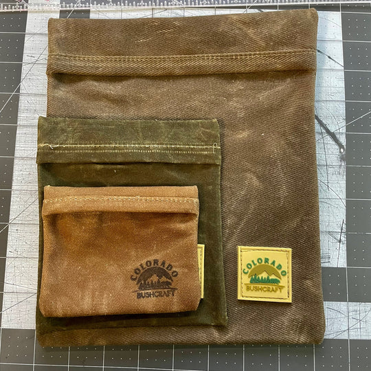 Waxed Canvas Talcum EDC Pouch Bushcraft Survival Camping Possibles Dopp Grooming (Various Colors/sizes)