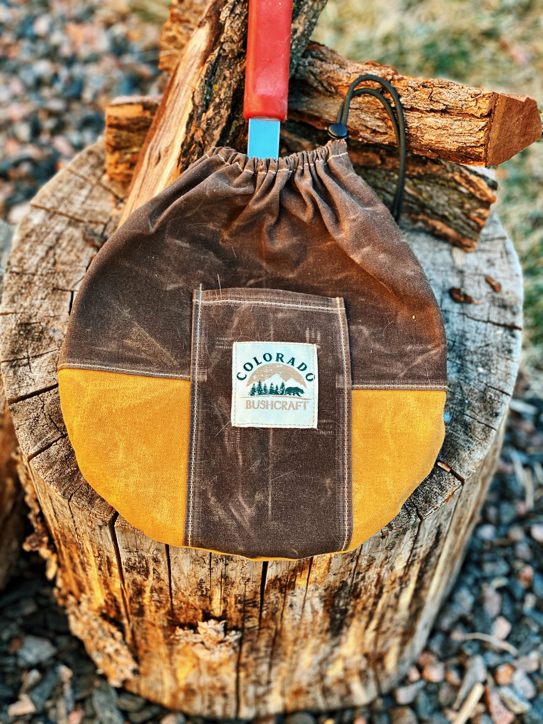 Handmade Waxed Canvas 10" Fry Pan Skillet Cover for Bushcraft Camping Outdoors - Colorado Bushcraft