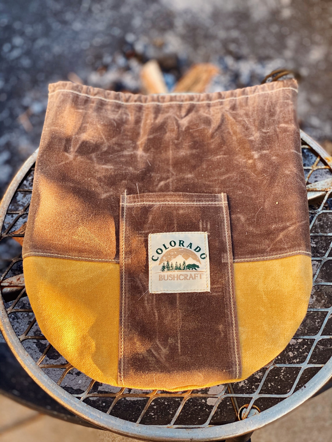 Handmade Waxed Canvas 10" Fry Pan Skillet Cover for Bushcraft Camping Outdoors - Colorado Bushcraft