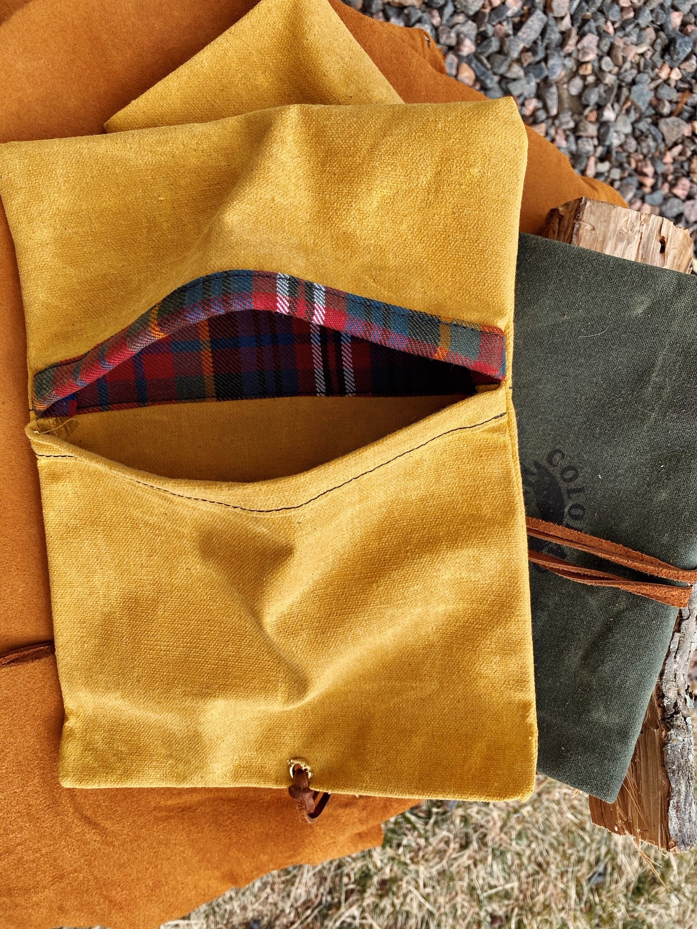 Handmade Waxed Canvas Bushcraft Roll Pouch For Pipe Tobacco Stove EDC  (Various Colors) - Colorado Bushcraft