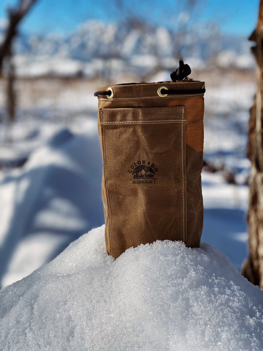 Handmade Waxed Canvas Bushcraft Coffee Cup Bag (750 ml and 900 ml) - Colorado Bushcraft