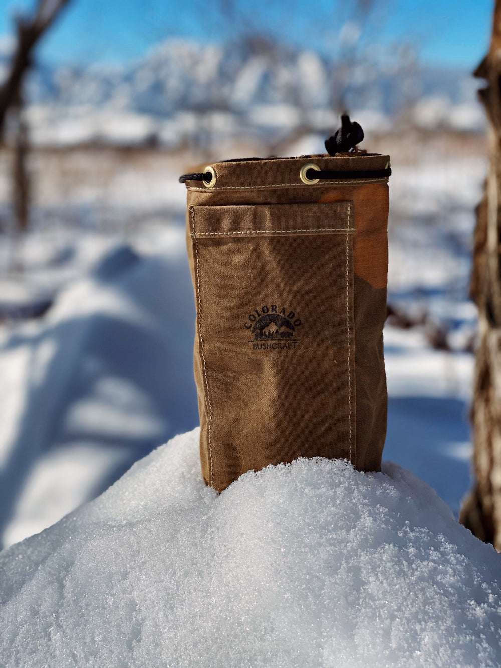 Handmade Waxed Canvas Bushcraft Coffee Cup Bag (750 ml and 900 ml) - Colorado Bushcraft