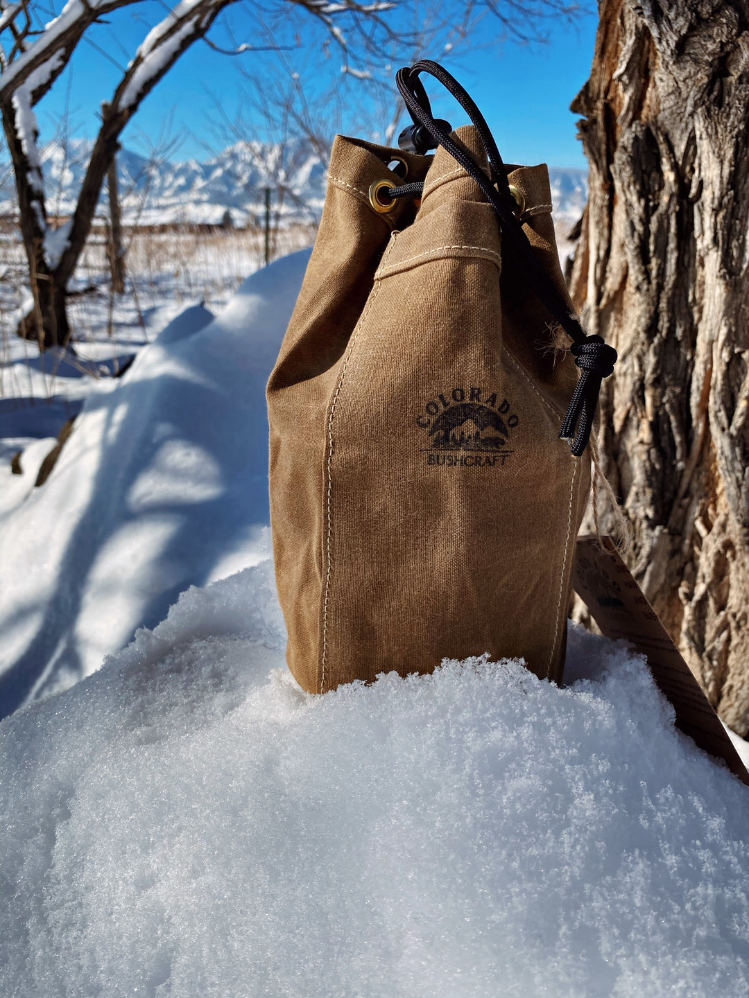 Handmade Waxed Canvas Bushcraft Coffee Cup Bag (750 ml and 900 ml) - Colorado Bushcraft