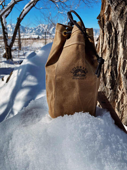 Handmade Waxed Canvas Bushcraft Coffee Cup Bag (750 ml and 900 ml) - Colorado Bushcraft