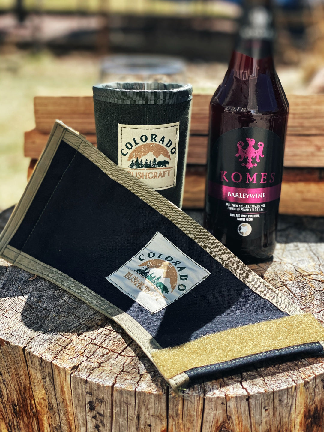 Adjustable Bushcraft Pint Glass Beer Cooler Cozy Waxed Canvas Insulated (Various Colors - Colorado Bushcraft