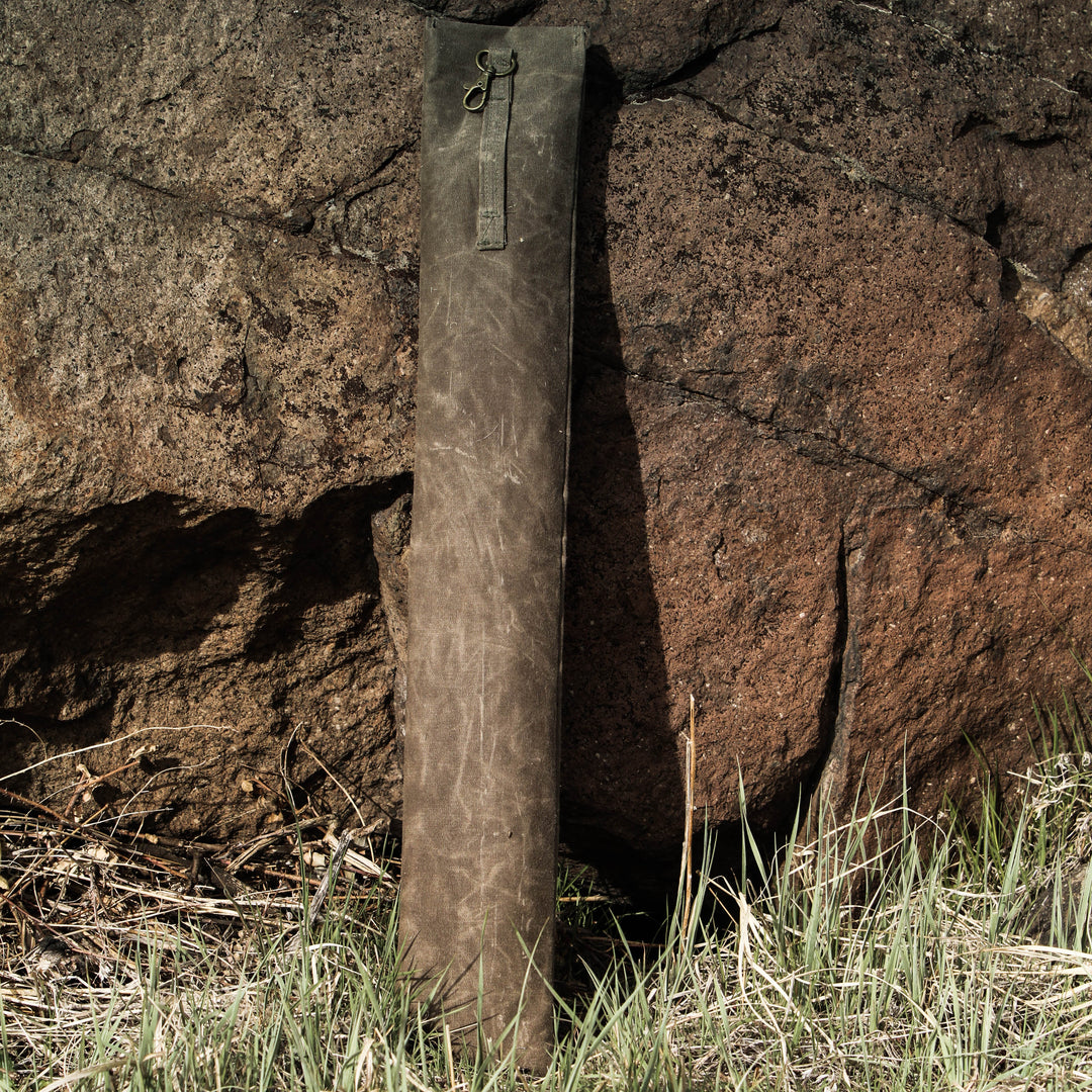 Handmade Waxed Canvas Bushcraft Bow Saw Sheath Pouch (Field Tan) - Colorado Bushcraft