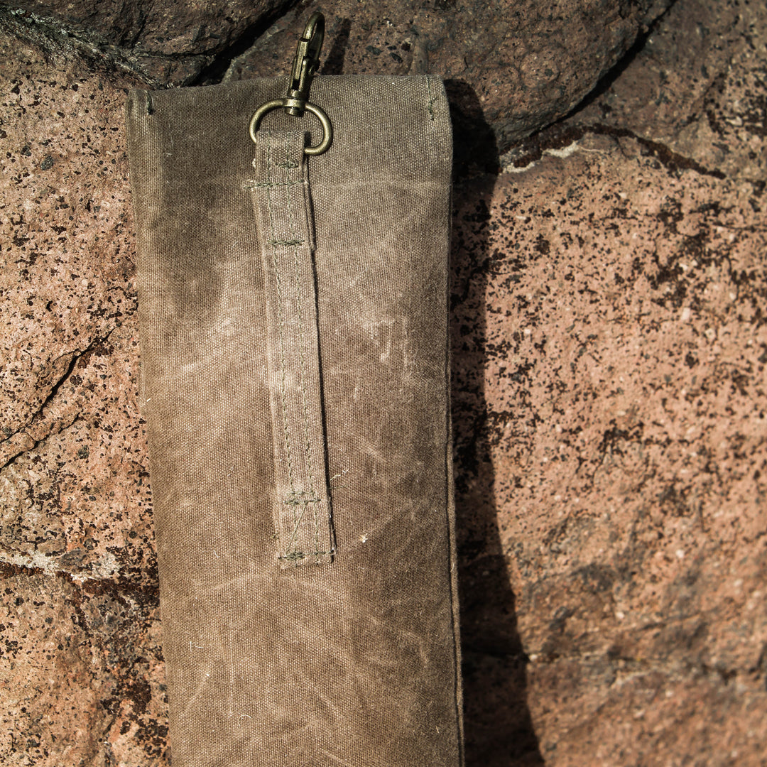 Handmade Waxed Canvas Bushcraft Bow Saw Sheath Pouch (Field Tan) - Colorado Bushcraft