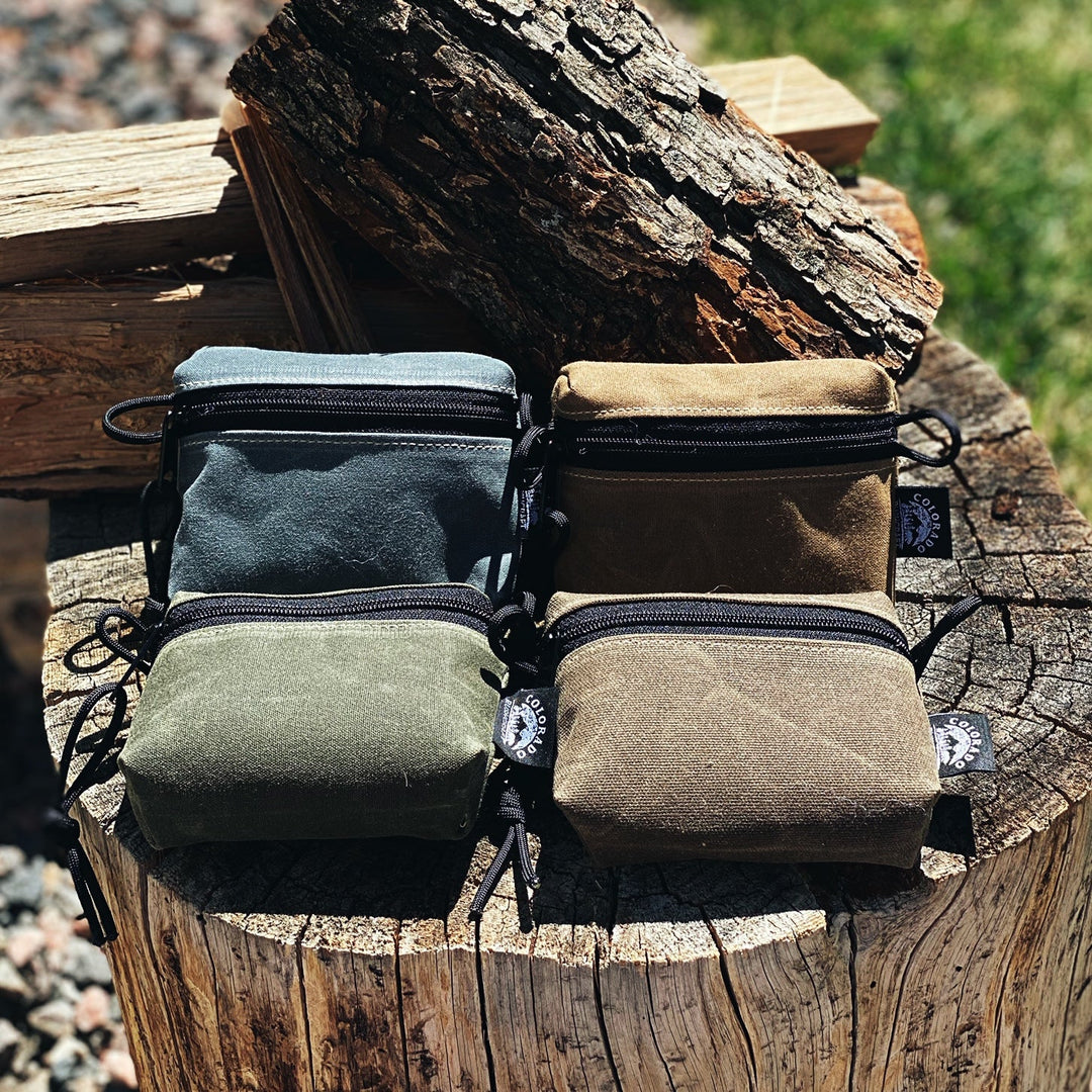 Handmade Waxed Canvas Old World EDC Pocket Pouch Bushcraft Survival Camping Possibles Dopp Grooming (Various Colors) - Colorado Bushcraft