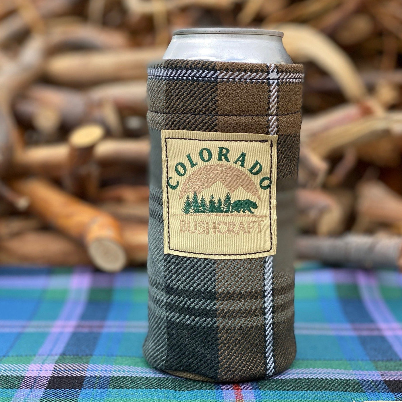 Bushcraft Scottish Tartan Wool Insulated Can Beverage Cooler Coozie Koozie Cosy (Pint)